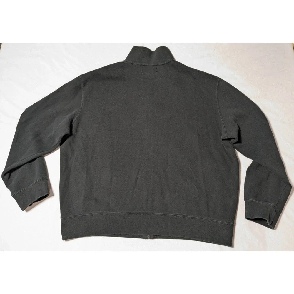 VTG POLO RALPH LAUREN Men XL Black Cotton Mock Neck  Zip Sweater Jacket MADE USA